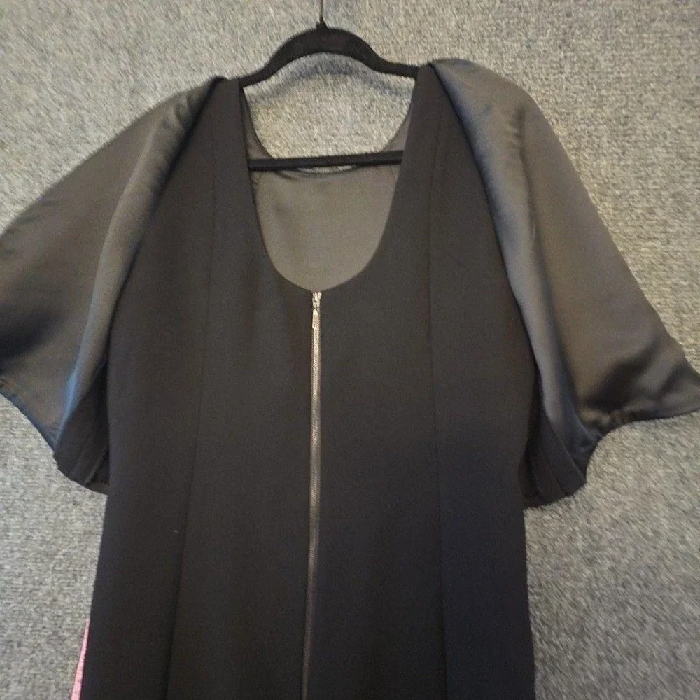 Elie Tahari Dress Womens Medium Black Layered Sheath Knee Length Sculpted
